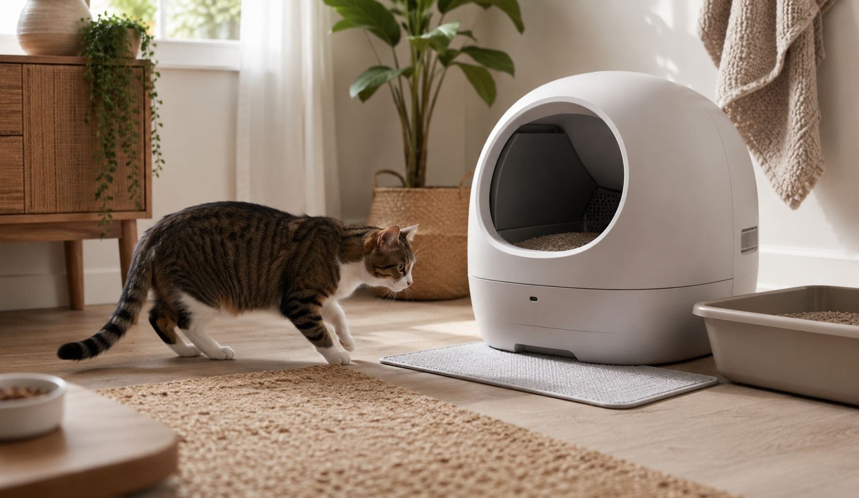 Featured image for “Cat Scared of the New Automatic Litter Box, or Cautious?”